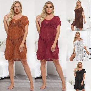 ชุดเดรสตาข่ายถักโครเชต์ฉลุลายสำหรับใส่เดินชายหาด,ผ้าถุงมี5สีใหม่ปี2022 - Product Image 2