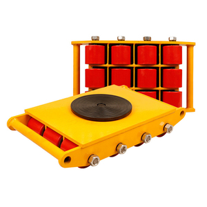 Patins à roulettes en plastique jaune avec roulettes rouges pour équipement de manutention, usage en entrepôt - Product Image 3