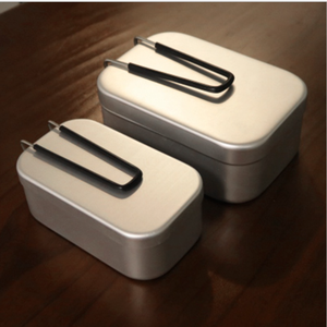 Lonchera Portátil para Exteriores de 800ml-1500ml, Recipiente Japonés de Aluminio Grueso, Seguro para Alimentos, Kit de 2 Piezas para 1 Persona, Ideal para Senderismo - Product Image 2