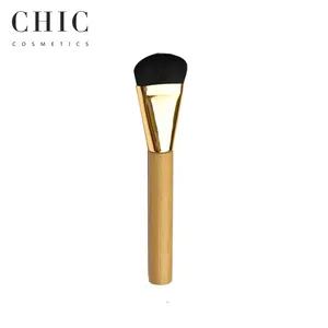 2024 Best Selling Beauty Tools Bamboo Single Makeup Brushes Golden Synthetic Hair Foundation Powder Professional Cosmetic Brush