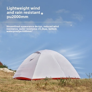 Tente de trekking et de <span class=keywords><strong>camping</strong></span> spacieuse pour 3 personnes, ultralégère (1,83 kg), 3 saisons, imperméable (2000-3000 mm), coupe-vent, double couche, avec poteaux en aluminium - Product Image 4