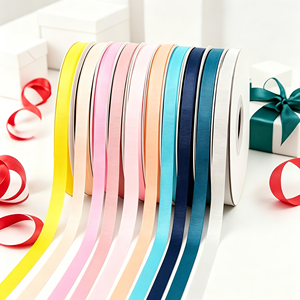 Pita Grosgrain Warna Solid 1cm dalam Gulungan untuk Pembungkus Kado, Buket Bunga, Kemasan Kotak Kue, Pita Dekoratif - Product Image 1