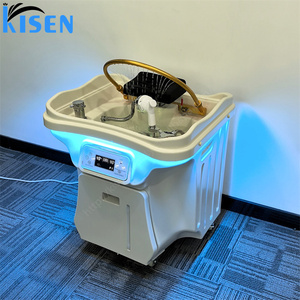 Machine de lavage capillaire Kisen Head Spa Zen-flow japonaise avec double réservoir, thérapie par la lumière, ensemble de fumigation, conception sans tuyauterie - Product Image 1