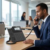 Téléphone IP Gigabit Fanvil V50G avec écran rétroéclairé de 2,3 pouces, PoE, conférence 6 voies, prise en charge EHS, voix HD, double SIP, IP6, SIP VoIP professionnel de bureau