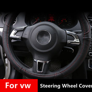 ABS chromé pour Volkswagen VW <span class=keywords><strong>Golf</strong></span> <span class=keywords><strong>6</strong></span> MK6 Polo Jetta MK5 <span class=keywords><strong>2011</strong></span> 2012 2013 volant chromé garniture paillettes couvercle autocollant - Product Image 2