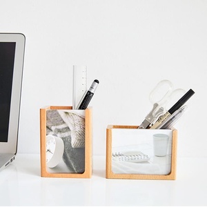 2024012 organisateur de <span class=keywords><strong>bureau</strong></span> pour porte-stylo en <span class=keywords><strong>bois</strong></span> personnalisé stationnaire avec cadre photo pour la fête des mères anniversaire et anniversaire - Product Image 5