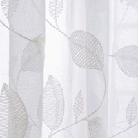 Tissu de rideau en voile transparent tricoté, teint en fil, brodé, léger et doux, 40S40S, 100% polyester