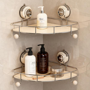 ชั้นวางของในห้องน้ำรูปสามเหลี่ยม Haiwei แบบติดผนังด้วยระบบสุญญากาศ สำหรับอ่างล้างหน้าและห้องน้ำ ดีไซน์แข็งแรง ทนทาน และจัดเก็บได้อย่างเป็นระเบียบ - Product Image 2