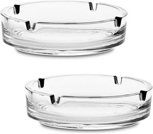 Cendrier en verre transparent <span class=keywords><strong>de</strong></span> qualité supérieure, ultra-résistant à la chaleur, avec support pour cigarettes, idéal pour la maison et le bar - Product Image 2