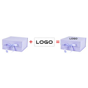 OEM Light Purple leere Geschenkbox birthday bridal party Rigid luxury magnetic gift folding foldable box with ribbon