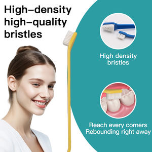 Fábrica Direta Pet Toothbrush Set Personalizado Cor Triângulo Double Headed Cat e <span class=keywords><strong>Dog</strong></span> Pet Oral Care Toothbrush - Product Image 3