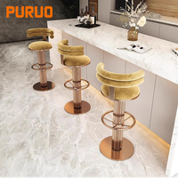 Tabouret de bar pivotant en cuir pour restaurant intérieur, avec structure métallique, hauteur réglable, design moderne, chaise de bar en cuir pour salle à manger