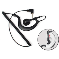UAYESOK Écouteur 3,5 mm à réception uniquement, forme G, crochet d'oreille souple, casque de surveillance pour radio bidirectionnelle, micro-haut-parleur