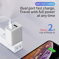 Charger Dinding Dual USB Grosir Colokan US EU Pengisian Cepat Pintar OVP Pengisian Bersamaan Aman untuk Ponsel Tablet Kamera