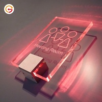 JAGUARSIGN Enseigne lumineuse personnalisée en acrylique à LED avec éclairage latéral, enseigne suspendue pour magasin, enseigne lumineuse en acrylique pour entrée et sortie, enseigne lumineuse