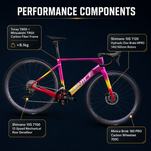 Vélo de course aérodynamique en fibre de carbone légère en gros avec système de changement de vitesse mécanique à 24 vitesses, livraison rapide mondiale - Product Image 2