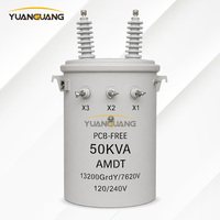 Transformador Monofásico de 13.8kV 120/240V 37.5kVA 50kVA 75kVA ANSI CSP FR3 Lleno de Aceite para Montaje en Poste para Granjas