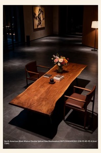 Table à manger moderne en bois <span class=keywords><strong>massif</strong></span> de <span class=keywords><strong>noyer</strong></span> noir d'Amérique du Nord, écologique, 8 places, pour hôtel, salon, Deadwood Legend Log - Product Image 3