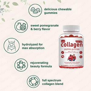 Gomitas con Sabor a <span class=keywords><strong>Granada</strong></span> y Bayas, Multicolágeno, 5 Tipos, Biotina, Ácido Hialurónico, Complejo <span class=keywords><strong>de</strong></span> Vitamina C, Suplemento Vegano <span class=keywords><strong>de</strong></span> Belleza - Product Image 4