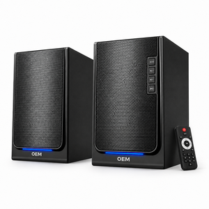 2.0 Stereo Desktop <b>Speakers</b> Wireless BT RGB <b>LED</b> Audio System with Remote Control and AUX Coaxial Input - Product Image 3