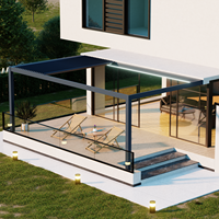 Pergola étanche Gazebo Bioclimatica Persienne automatique Toit pergola rétractable motorisé en aluminium pour l'extérieur