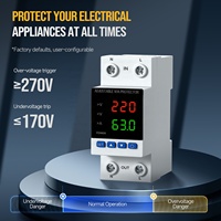 Nouveau Protecteur de surtension, sous-tension et surintensité monophasé réglable à deux relais 63A 80A 110V 230V