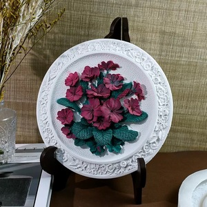 Nuovo Grazioso Piatto Floreale per Aromaterapia in Gesso con Rilievo 3D, Ornamento Pittorico, Mini Nastro, Graffiti, Fai da Te, Tavola da Disegno in Gesso Dipinta, Arte - Product Image 3