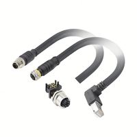 OEM 10Gbps Cable moldeado circular CAT6A Industrial 8 Pin X Codificado Cable impermeable Montaje en panel PCB M12 X Conector de código