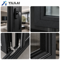 Fenêtre pliante à double vitrage insonorisée en alliage d'aluminium, verre creux, pour projets résidentiels et commerciaux