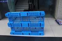 NEXARA Personnalisable PP Bleu 1208 Euro Palette Plastique 1200*800*150mm Simple Face Entrée 4 Voies pour Entrepôt Stockage Expédition