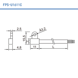Sensor de Efecto Hall Mini ABS FPS-U1611C 2.5-24VDC 30mA con Conector XHP-3 para Interruptor de Contacto de Puerta de Gabinete - Product Image 2