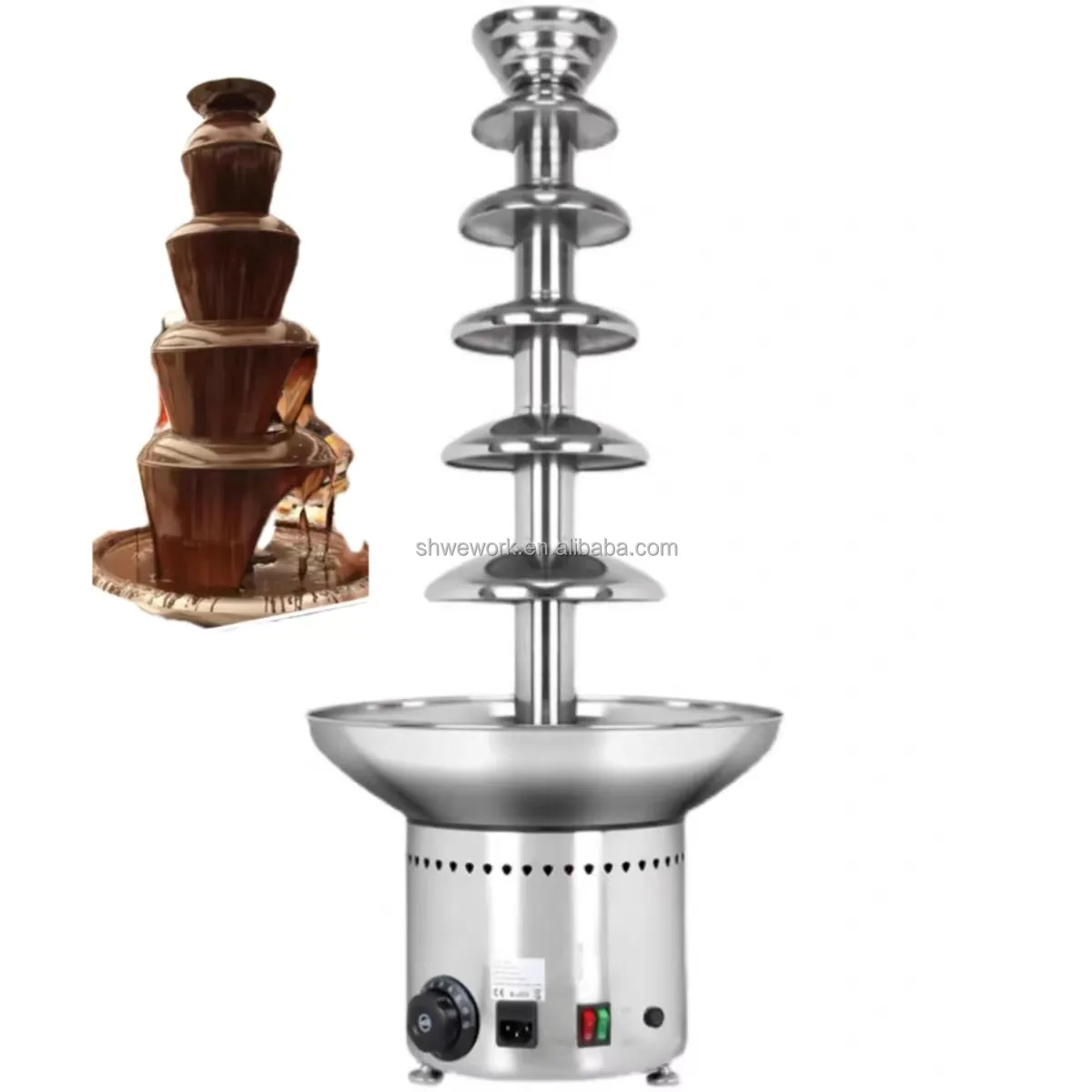 WeWork Commercial 4/5/6/7 Tier Chocolate Fountain Chocolate Waterfall Ffountain Machine Fuente de Chocolate
