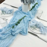 Chemin de table en crêpe de Bali, style nordique, personnalisable, plissé, en polyester, décoration de fête de mariage, serviette en gaze, tissu, vente en gros d'usine