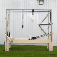   Appareil de Pilates Reformer en Bois d'Érable pour Studio Commercial, Ensemble d'Équipement avec Correcteur