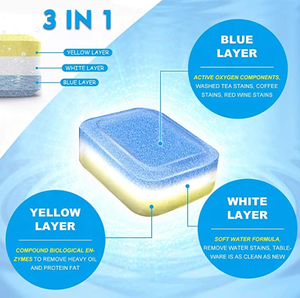 Oem 3-in-1 hòa tan hoàn toàn phân hủy sinh học thân thiện với môi máy rửa chén làm sạch xà phòng máy tính bảng dùng một lần nhãn hiệu riêng - Product Image 4