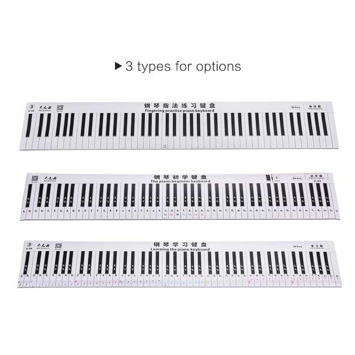 Clavier Piano En Papier 88 Touches - Guide D'Apprentissage Pour Débutants - Version Classique Imperméable