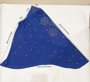 Phụ Nữ Rắn Màu Headscarf Pha Lê Linen Mảnh Duy Nhất Cầu Nguyện Khăn Toàn Bộ Cơ Thể Nailed Ngọc Trai Hat Sarima Hijab - Product Image 3