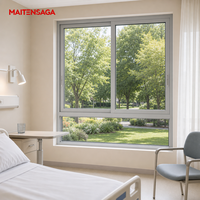Fenêtre coulissante en aluminium résistante à l'usure avec roulettes en nylon, glissement fluide et silencieux, taille personnalisée disponible pour chambre d'hôtel