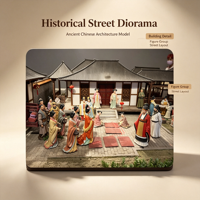 Modèle de diorama personnalisé d'une scène de rue chinoise ancienne