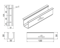Structure de rail en aluminium de montage de panneau solaire FarSun Support solaire PV Rail en U