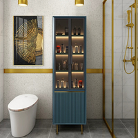 Meuble de salle de bain en bois massif personnalisable, meuble d'appoint, meuble sous-vasque, meuble de rangement pour toilettes, meuble sur pied