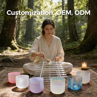 Instrument de guérison sonore de haute qualité avec logo personnalisé, bol chantant en cristal d'améthyste, quartz, thérapie sonore, méditation