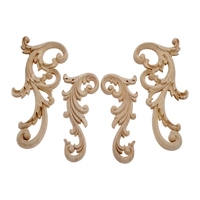 Paire d'appliques en bois sculpté transparent, décoration de porte, Excellent autocollant de décalcomanie pour armoire, tiroir, fenêtre, commode