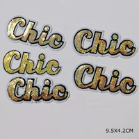 Super Bling paillettes broderie lettres Chic fer sur patchs Appliques vêtements autocollant paillettes broderie fer sur patchs