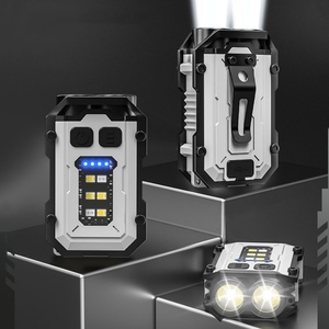 Super Bright Powerful Pocket <strong>Torch</strong> Light <strong>LED</strong> Multifunctional Magnetic COB <strong>LED</strong> EDC Mini <strong>Keychain</strong> Flashlight Rechargeable - Product Image 1