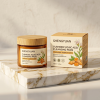 Tampons nettoyants véganes fermentés au curcuma et à l'acide kojique, en coton biodégradable, écologiques, pour une hygiène durable, soins botaniques OEM