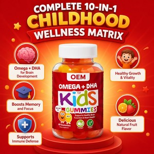 Gommes multi-vitamines quotidiennes pour enfants DHA Omega 3 Zinc <span class=keywords><strong>Vitamine</strong></span> C D3 Soutien immunitaire Croissance Développement - Product Image 3