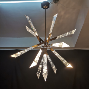 Phòng khách trang trí ánh sáng tự nhiên pha lê Đèn chùm đám mây pha lê mặt dây đèn lịch thi đấu - Product Image 2