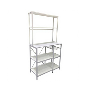 Étagère de cuisine blanche moderne, robuste, en métal, <span class=keywords><strong>à</strong></span> plusieurs niveaux, pour micro-ondes, <span class=keywords><strong>machine</strong></span> <span class=keywords><strong>à</strong></span> <span class=keywords><strong>café</strong></span> et ustensiles de cuisine - Product Image 4