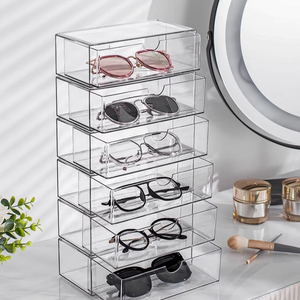 Hiện đại thân thiện với môi Kính mát hộp lưu trữ và đầu giường ngăn kéo lưu trữ giá rõ ràng Acrylic hộ gia đình Kính lưu trữ đứng - Product Image 1